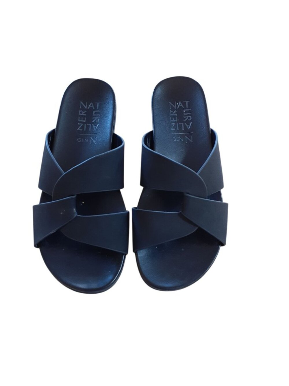 Genn-Flight Naturalizer Womens Slide Sandals Size 5 Black Criss Cross Straps